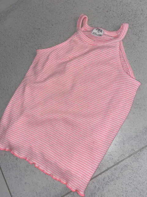 Girls Zara Pink Blouse T-Shirt Vest Top - Size Age 9 Years