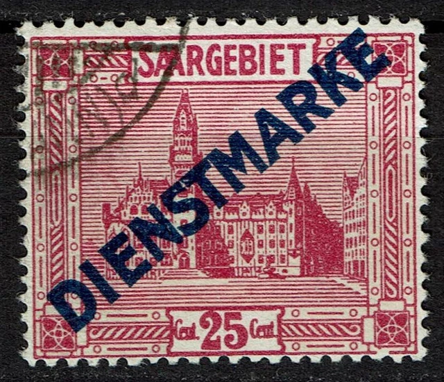 Saargebiet, Dienst 14 I/VII gestempelt, geprüft Geigle BPP, Mi. 35,-