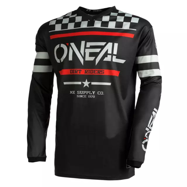 O'Neal Element Squadron Adult MX Jersey Black/Grey Motocross Off-Road Racing