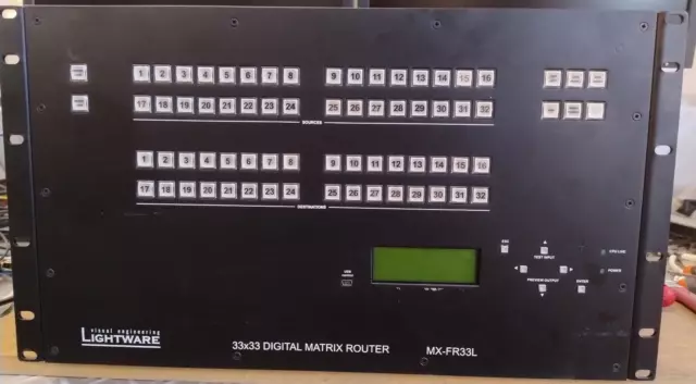 Lightware MX-FR33L, 33x33 Digital Matrix Router, con 4 IN/4OUT CARD DVI-DL