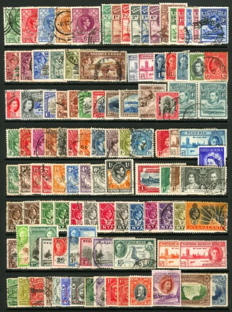 British Africa 1924-1953 Assorted King Geo V & VI, Queen Elizabeth 109 items M&U