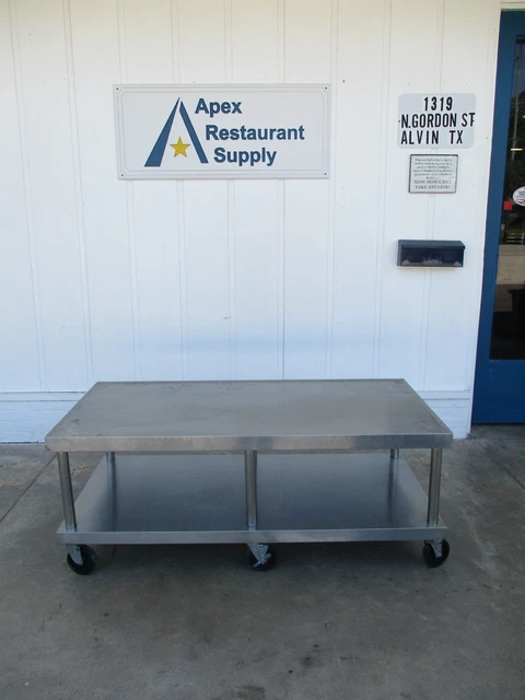 Stainless Steel equipment stand w/undershelf & casters 60"W x 30"D x 24"H, #8126