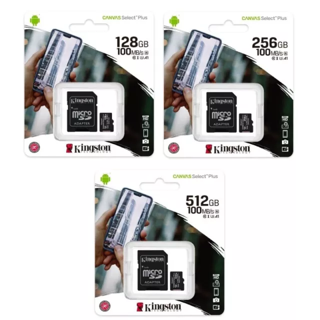 Kingston Canvas Select Plus microSD Tarjeta de memoria 32 64GB 128GB 256GB 512GB