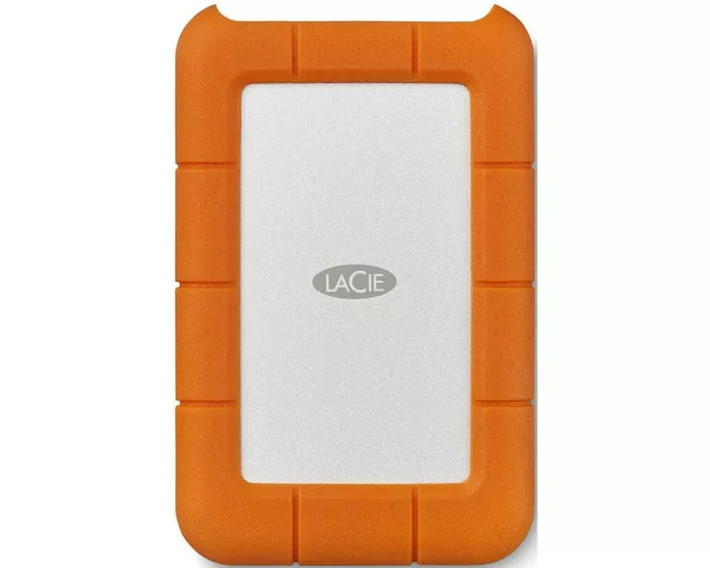 LACIE Rugged USB-C Festplatte 2 TB HDD 2,5 Zoll extern Silber/Orange