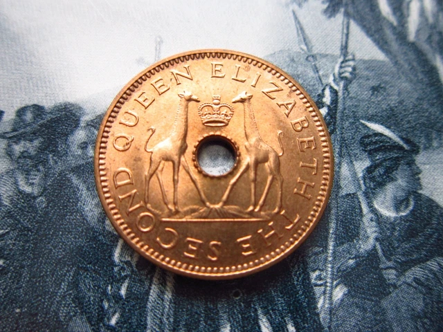 RHODESIA & NYASALAND 1/2 Penny 1958 BU Zimbabwe Zambia Malawi Giraffe Coin 9862#