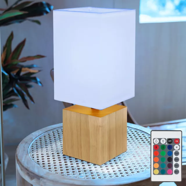 Lampe De Table LED À Intensité Variable En Fer Forgé Et Bois
