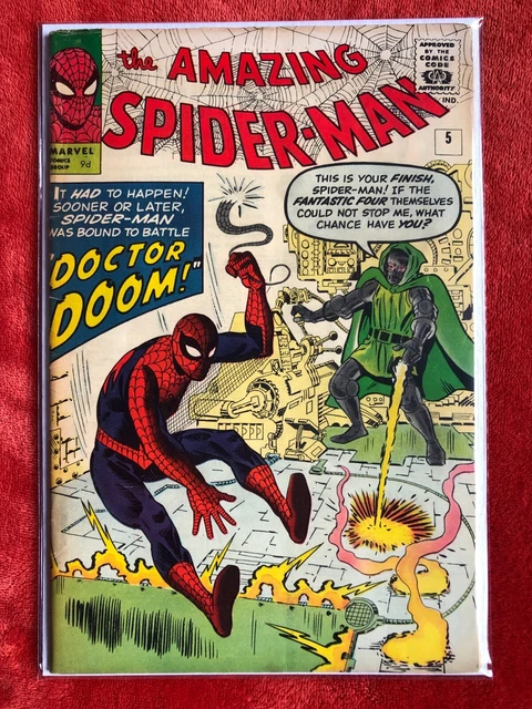 AMAZING SPIDER-MAN #5 Stunning Upper Mid-Grade Copy 1st DR DOOM outside FF