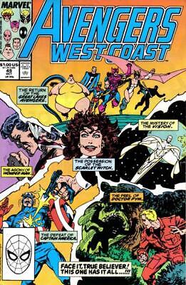 AVENGERS WEST COAST #49 F, John Byrne Direct Marvel Comics 1989 Stock Image