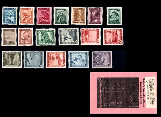 Briefmarken Österreich 1945 Michel aus 738-763 postfrisch** mit Bruhn´s Kauftüte