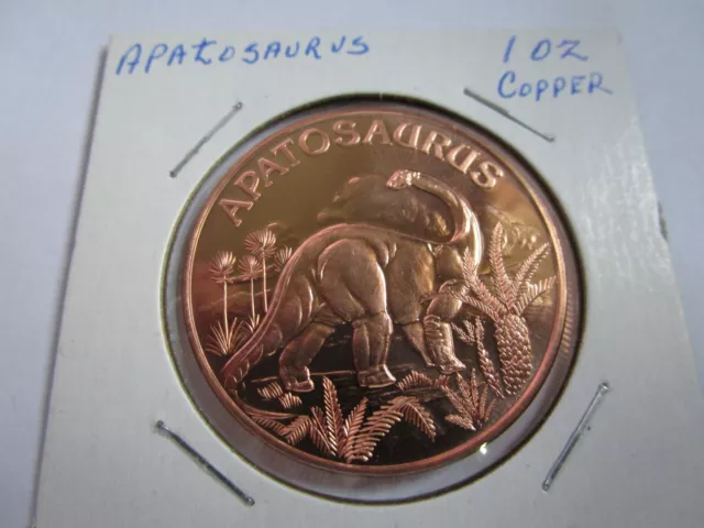 1 oz Apatosaurus COIN COPPER ONE OUNCE AVDP ROUND .999 BULLION