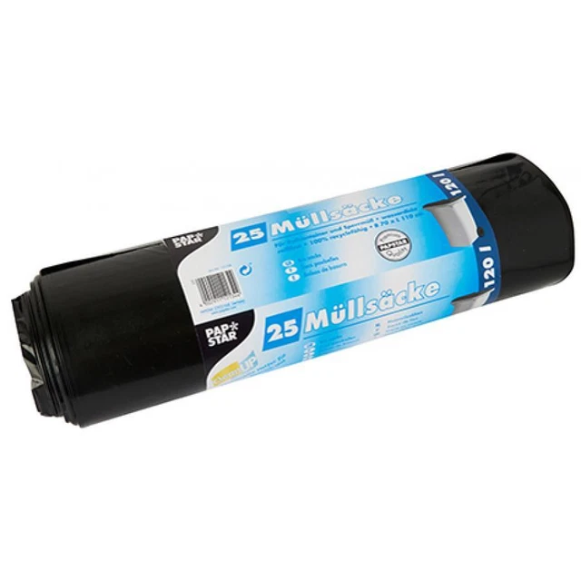 Sacchi spazzatura Papstar LDPE, 60 litri, neri 30 pezzi