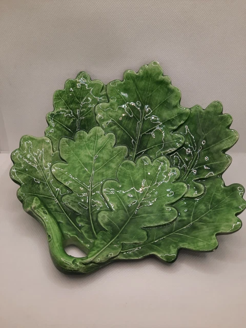Vietri Majolica Foglia Oak Leaf Dish Plate Bowl Made in Italy Hand Painted