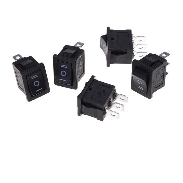 5x interruttore a dondolo SPDT on/off/on mini nero 3 pin AC 6A/250V 10A/125 VSG*/t