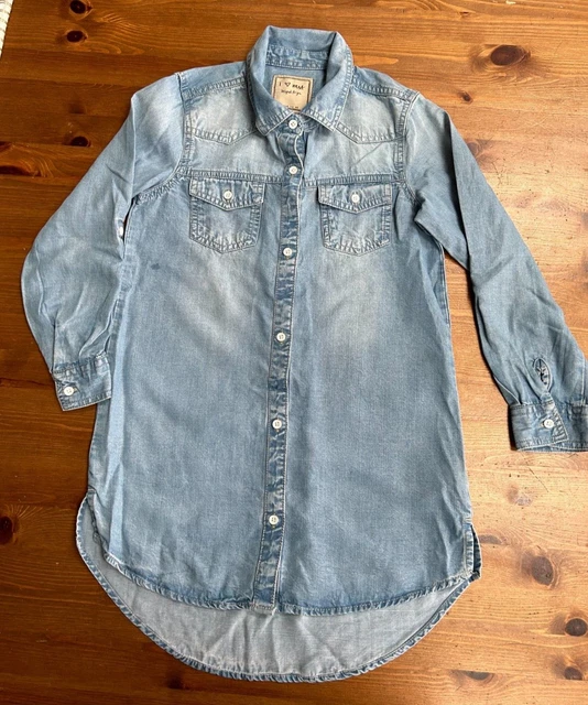 Camicia Da Ragazza Denim Cotone Abito By Next Age 8 Anni Blu