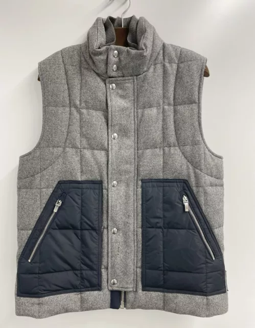 Used Moncler Gamme Blue Down Vest Jacket Outer Mens Size 2 Gray Color Rare