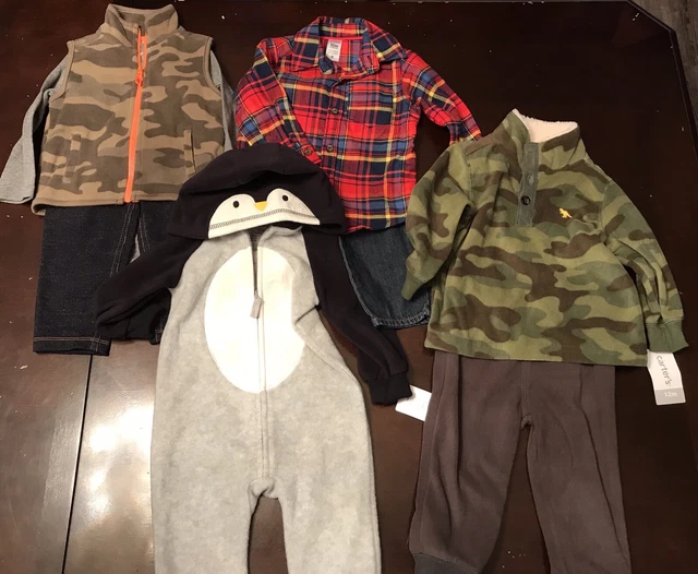 Carters Infant Baby Boy 12 Month Clothing Outfits & Sets Fleece Pants Jeans
