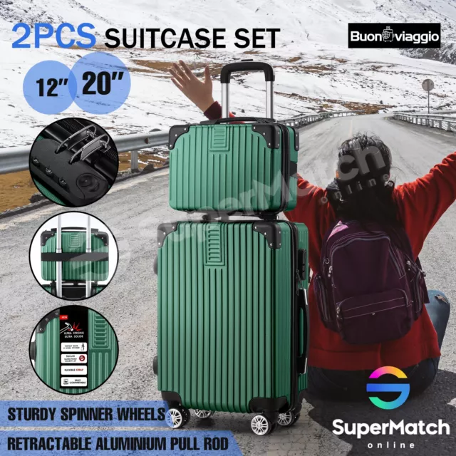 2X Luggage Suitcase Set Lockable Travel Trolley Case Carry On Bag Hard Shell