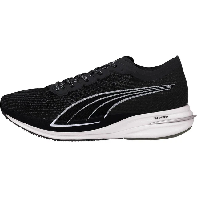 Puma Mens Deviate Nitro Running Shoes Trainers Lace Up Low Top - Black