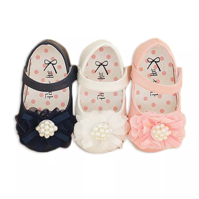 Baby Girls Shoes Christening Party White Pink Dark Blue  3 6 9 12 15 18 Months