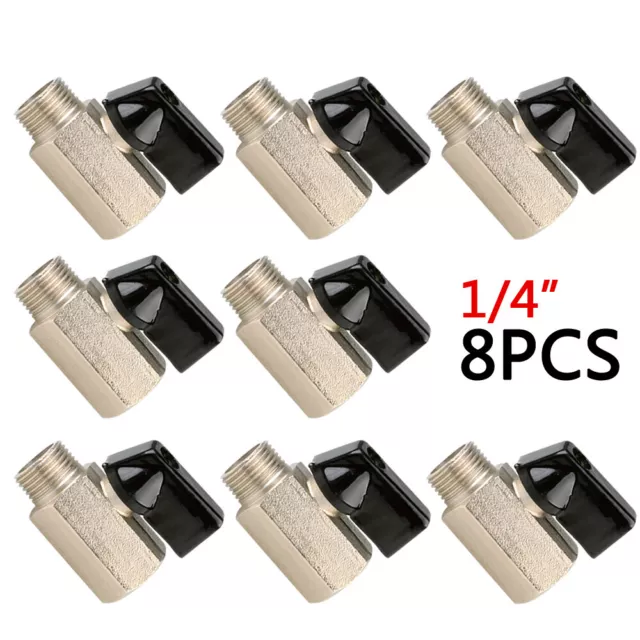 Set of 8 Carpet Cleaning 1/4" Shut-Off Valve For Hoses Wands Corrosion Resistant