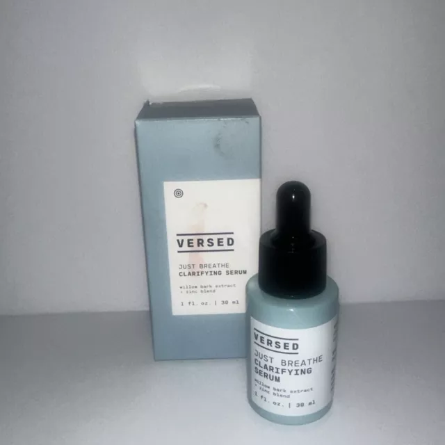 VERSED Just Breathe Clarifying Serum Willow Bark Extract + Zinc Blend- 1 fl oz