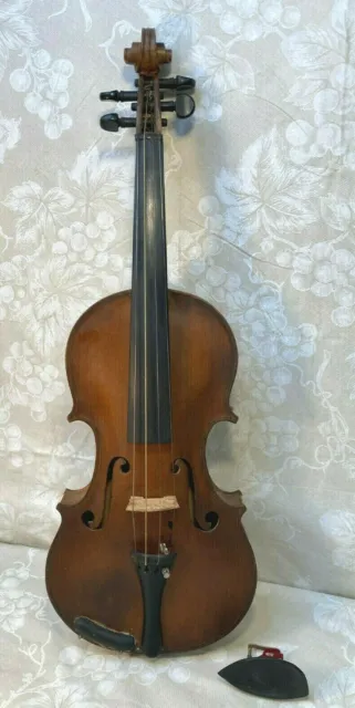 Antique Violin 1 Piece Belly 2 Piece Tiger Maple Back Inlaid Purfling No Label