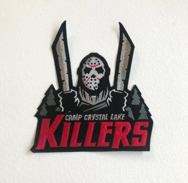 Camp Crystal Lake Killers Large Biker Jacket Back Iron/Sew On Embroidered Patch