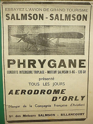 1931 PUB SOCIETE MOTEURS SALMSON MOTEUR AVIATION AERO ENGINE ORIGINAL FRENCH AD 