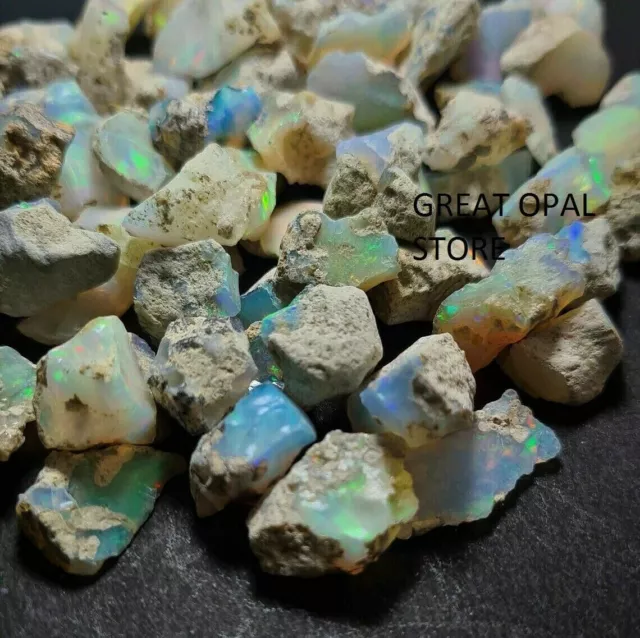 Ethopian Opal Rough 50 ct 10-12 Pcs Multi Fire Opal AAA Quality Opal Rough Lot__