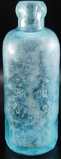 1800's Seitz Bro Easton PA Hutchinson Blob Top Bottle Beer Soda Water