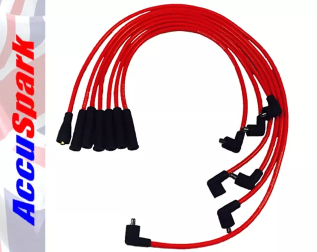 Ford V6 Cologne Engine 8mm AccuSpark Red Silicon Performance HT Leads  35cm Coil