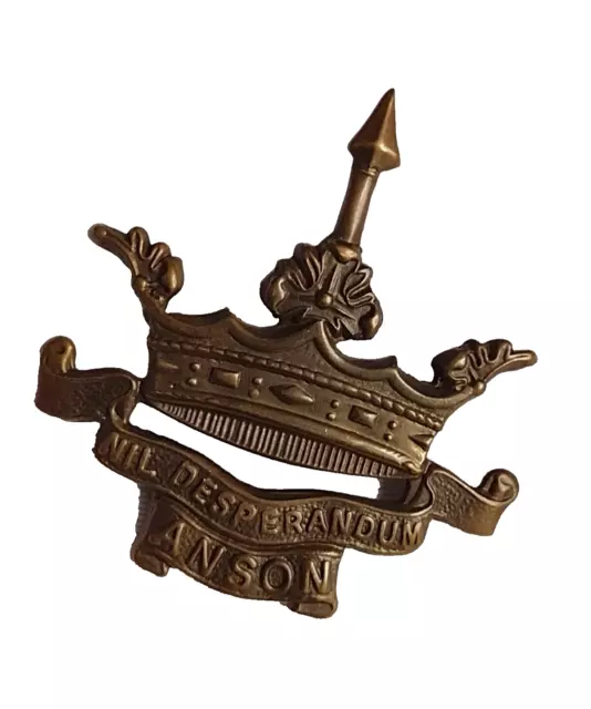 WW2 Anson Battalion Royal Naval Division Cap Badge Bronze 2 Blades Vintage Org