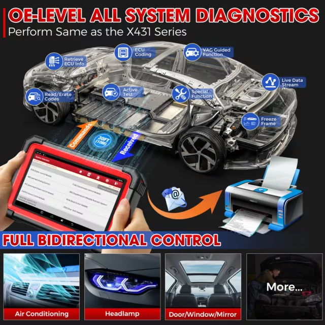 Launch X431 CRP919E BT Pro Car OBD2 diagnostica TUTTI I SISTEMI ECU codifica CANFD/Doip 2