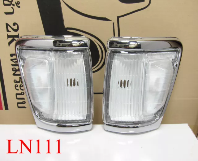 Indicator Park Corner Lamp Lights Chrome Clear For Toyota Hilux 4WD 11/91-9/97