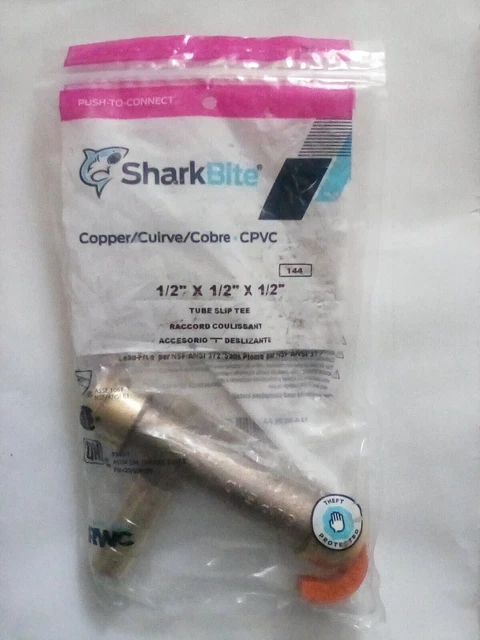 Sharkbite 1/2 Ptc X 1/2 Ptc X 1/2'' Cts Serviceslip Tee Adapter New