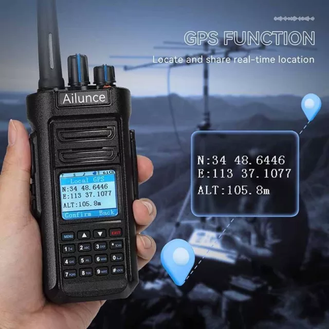 Ailunce HD2 Bluetooth Dual Band DMR Radio GPS version