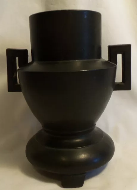 Beautiful Art Deco Style Black Vase. 6 x 6" Made in Japan.