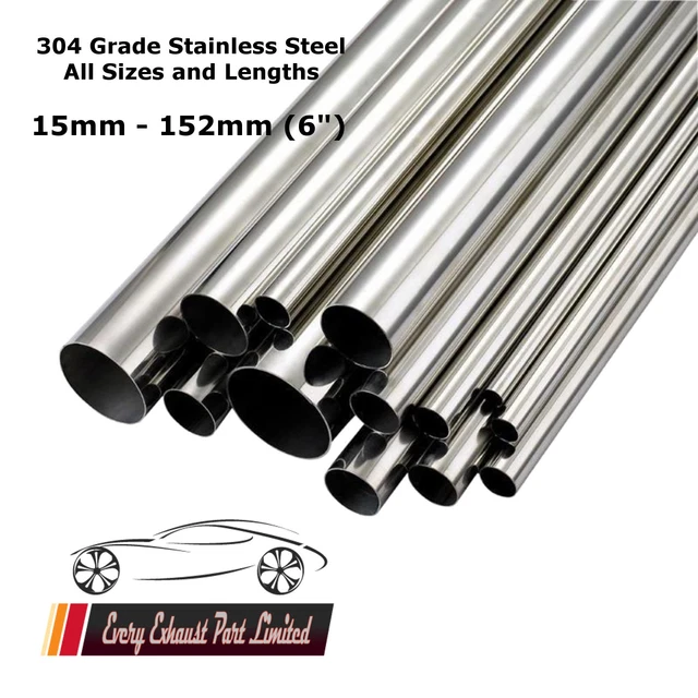 EXHAUST TUBING PIPE t304 STAINLESS STEEL HIGH QUALITY ALL SIZES REPAIR SECTIONS