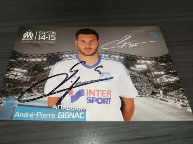 Andre Pierre Gignac hand signed Olympique Marseille autograph card