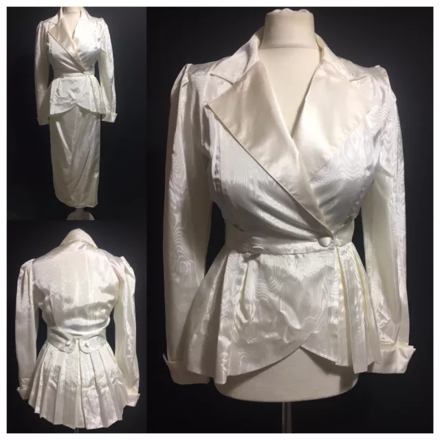 Gonna da matrimonio PRONUPTIA Vintage anni '90 UK 10 EU36 costume registro crema avorio