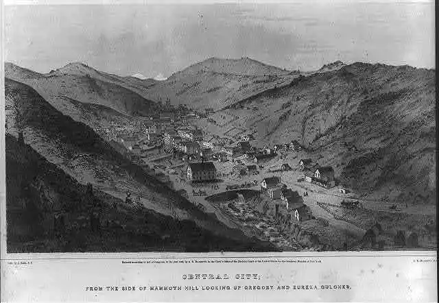 Central City,Colorado,Mammoth Hill looking up Gregory and Eureka gulches 1866