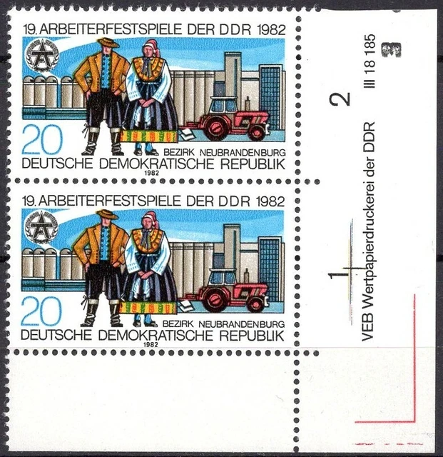 DDR 1982 Mi.Nr. 2707 ** postfrisch Eckrand mit DV Druckvermerk