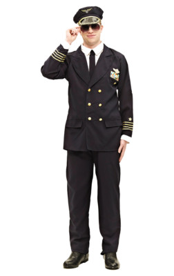 Da Uomo COMPAGNIA AEREA Pilota Costume Addio Al Celibato Costume Uniforme CAPITANO Mile High AVIAZIONE 