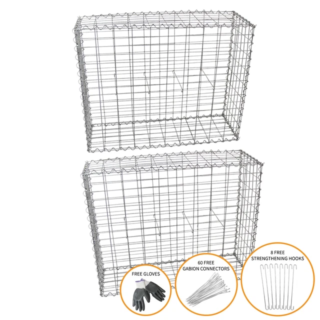 GABION BASKETS STONE Wire Cages Outdoor Mesh Planter / 100 x 95 x 30cm