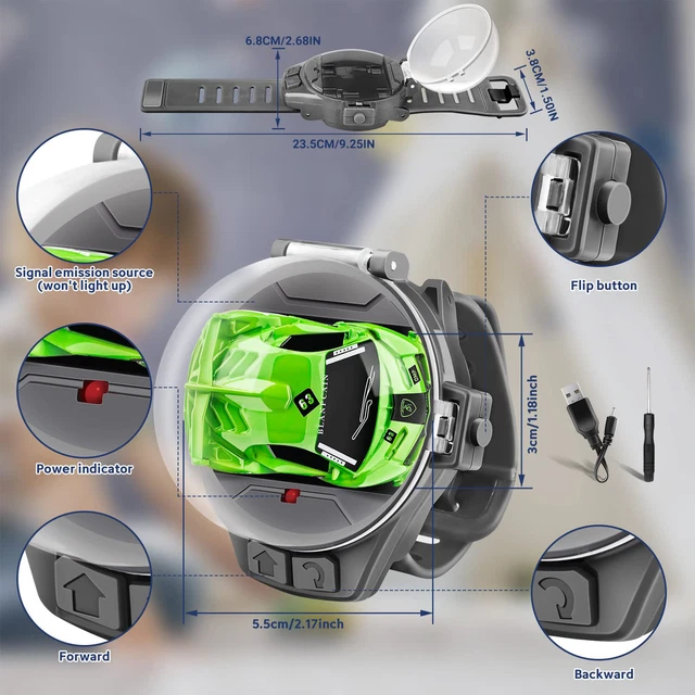 Mini Remote Control Car Watch Toys 2.4 GHz Cool Watch Rc Watch Racing Kid Toy