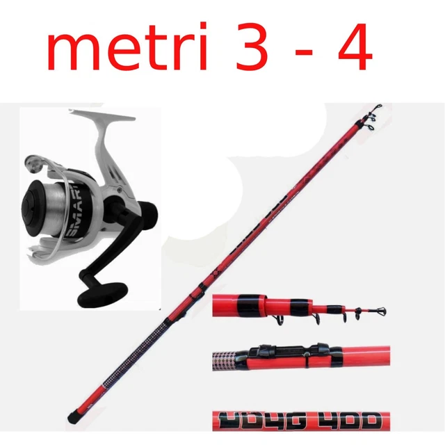 Kit Canna E Mulinello Nisham Pesca Bolognese Carbonio Karisma 6mt: Passata Fiume Perfetta