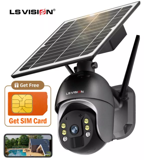 4G Solar Security Camera Wireless System Battery Powered CCTV Home Outdoor 3MP