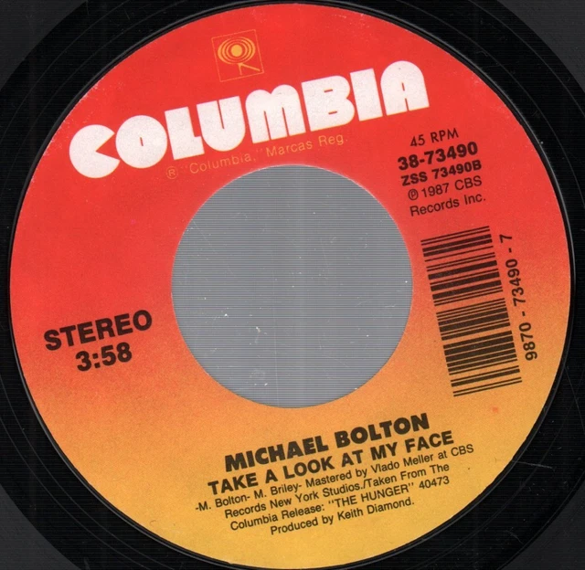 VINYLE MICHAEL BOLTON On My Mind 7" USA Columbia 1987 N/W jeter