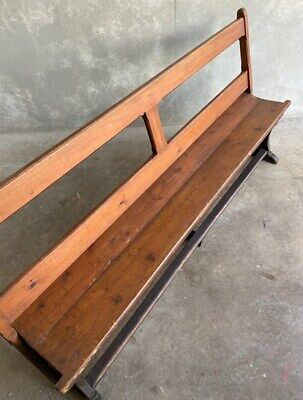 Victorian Church Bench - Reclaimed Church Pews with Moveable Back - Old Pew Seat 2
