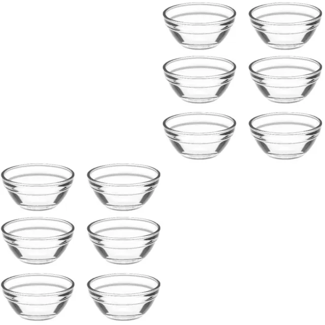 12 Pcs Glass Prep Bowls Pudding Clear High Temperature Resistance